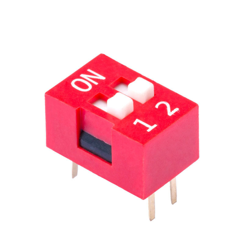 High quality Kinghelm KH-BM2.54-2P PC 4pin RED Dial Switch 2.54mm 2 digit 100mA 24V Mini dip switch Flat Dial