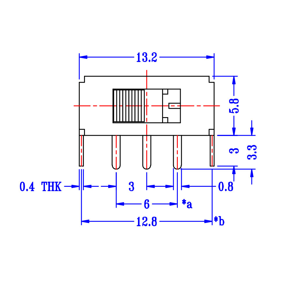 5 pin pole 2 position micro mini miniature dpdt horizontal slide door switch cap cover interruptor on-off mini slide switch