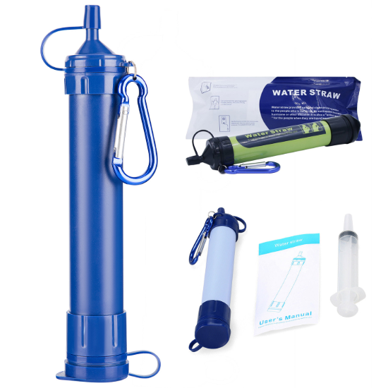 Personal Water Filter 1000L Mini UF Camping Water Straw 0.01 Micron Outdoor Survival Kit Emergency water straw filter