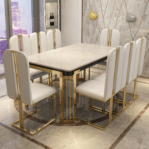 Dining Tables And Chairs Luxury Table Marble Stainless Steel Dining Table