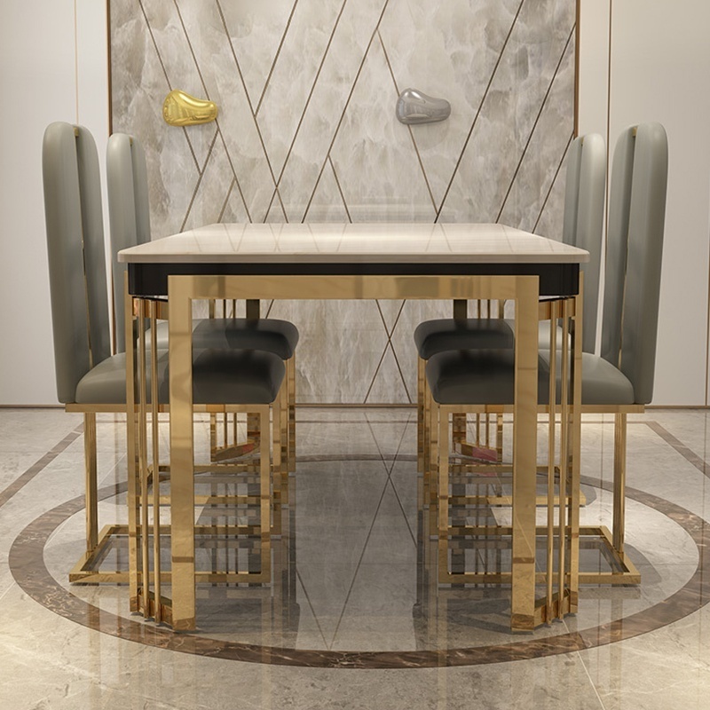 Dining Tables And Chairs Luxury Table Marble Stainless Steel Dining Table