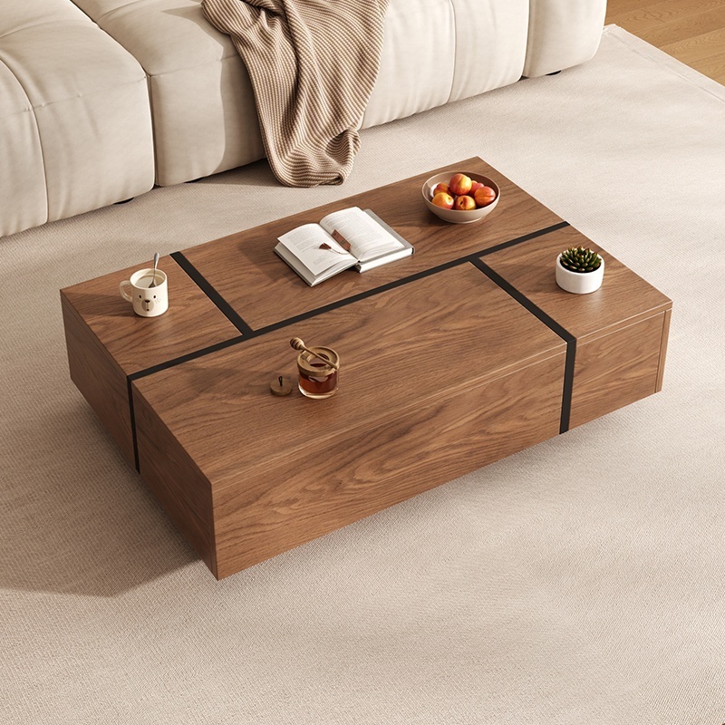 Modern Simple Small Apartment Living Room Multi-Functional Telescopic Square Storage Coffee Table