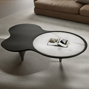 Modern Italian Simple Coffee Table Solid Wood Base Creative Shape Coffee Table Cloud Coffee Table