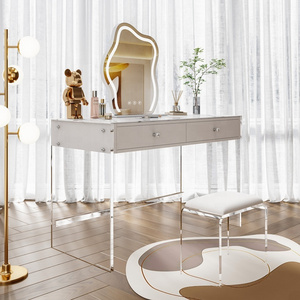 Luxury Vanity Slate Bedroom Furniture Acrylic Dresser Table with Led Mirror Dressing Table