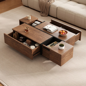 Modern Simple Small Apartment Living Room Multi-Functional Telescopic Square Storage Coffee Table