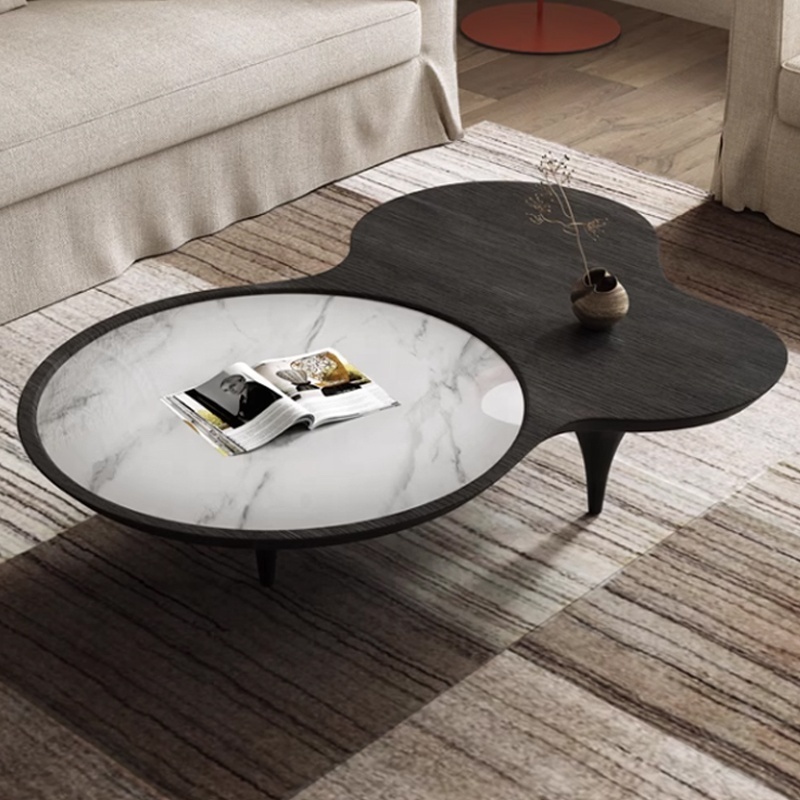 Modern Italian Simple Coffee Table Solid Wood Base Creative Shape Coffee Table Cloud Coffee Table