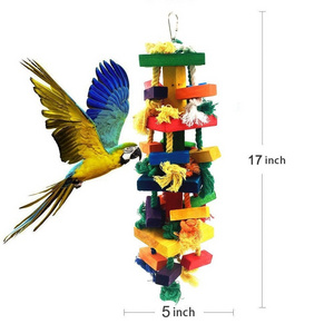 Wooden Durable Birds Toys Colorful Toys for Parrot Pet Bird Swing and Chewing Toy for Pet Birds