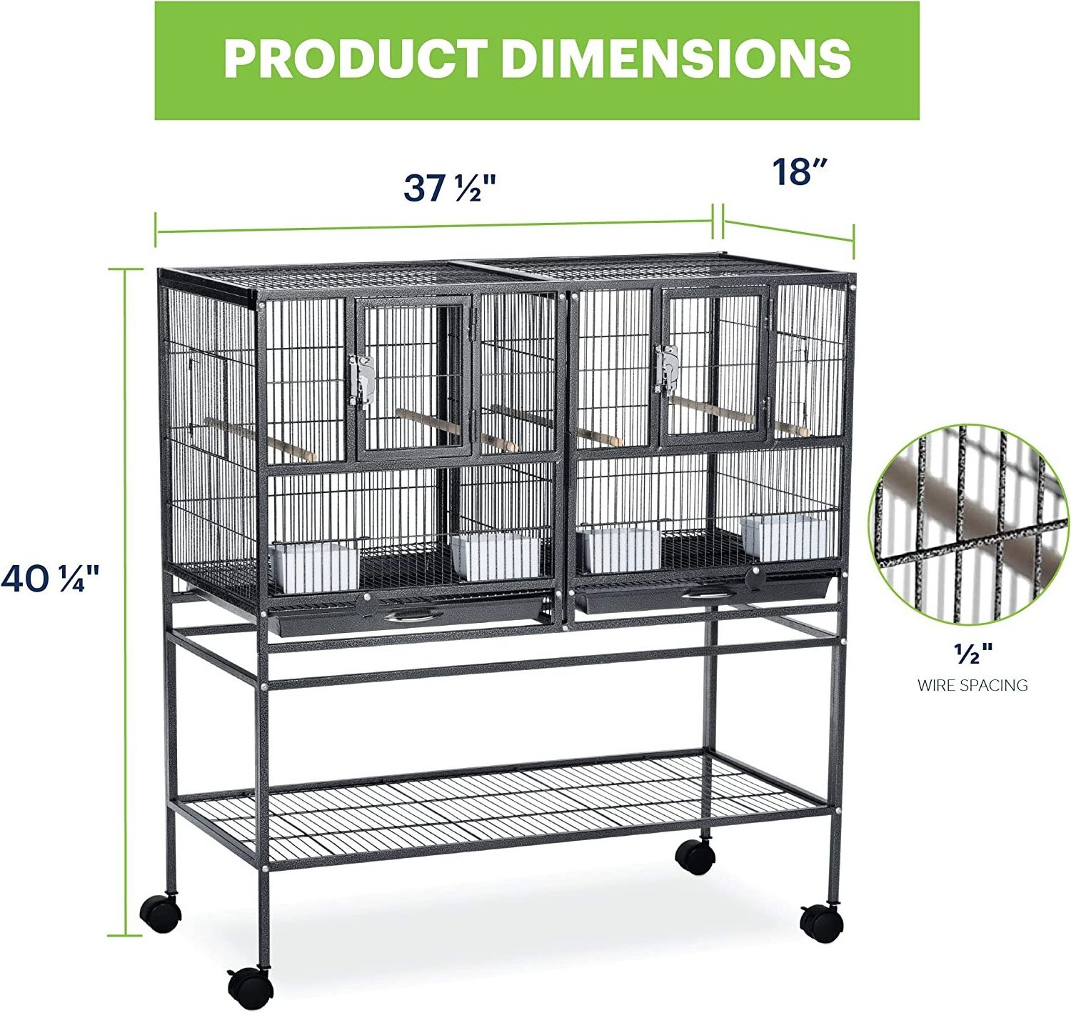 Kinghotpet universal metal cages large canary breeding craft manufacture double cage bird pet