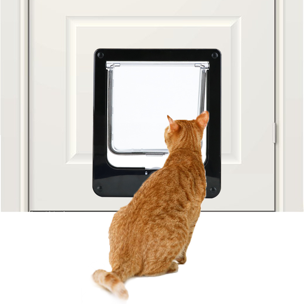 Large Size Magnetic Cat Door with 4 WAY Lock for Cat Dog Pet Door