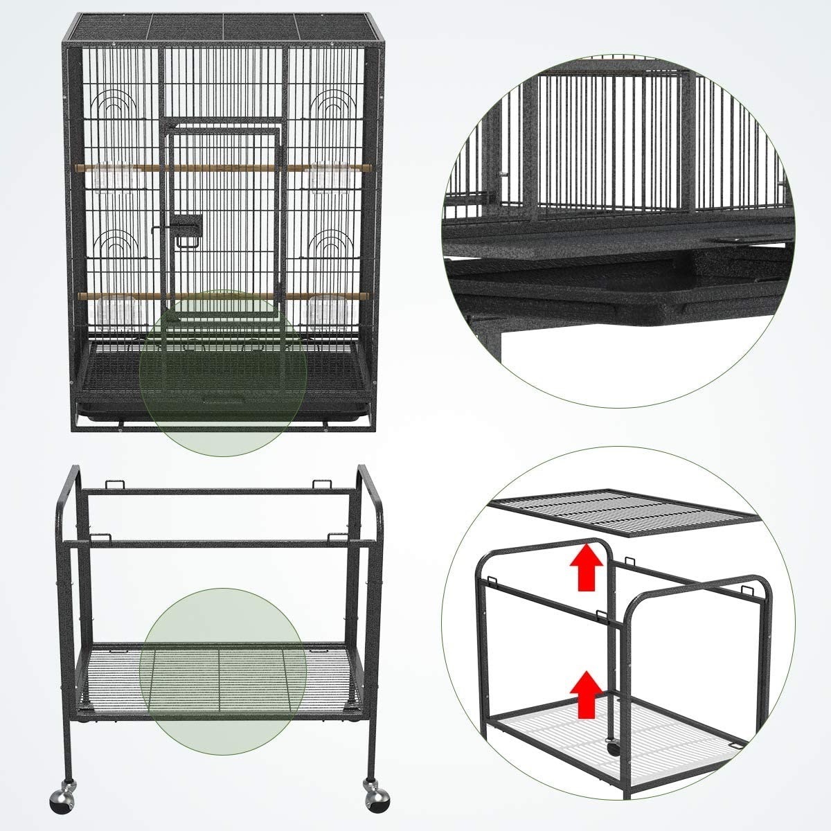 Best Quality Spot Large Parrot Bird Cage Custom Metal Encryption Wire Removable Budgie Pigeon Breeding Cages Loft