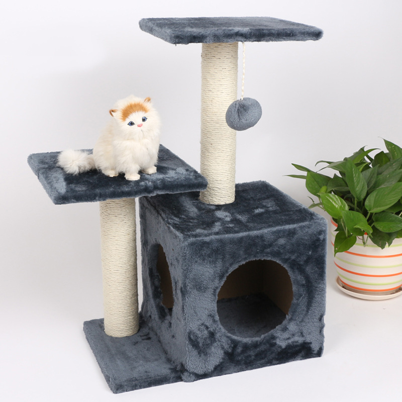 Factory Everyday Sustainable Stocked Large Luxury Indoor Wood Cat Tree Furniture For Large And Small Cats