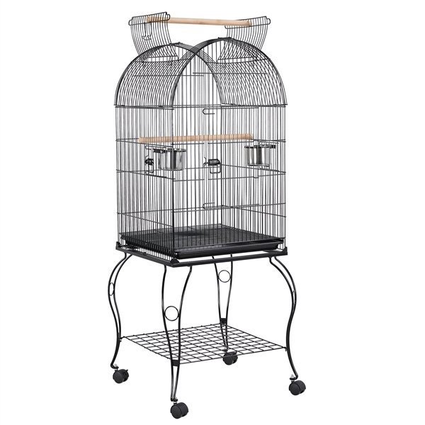 Kinghotpet Wholesale Metal Wire Pet Bird Parrot Cage with Wheels Outdoor Indoor Large Bird Breeding Cage