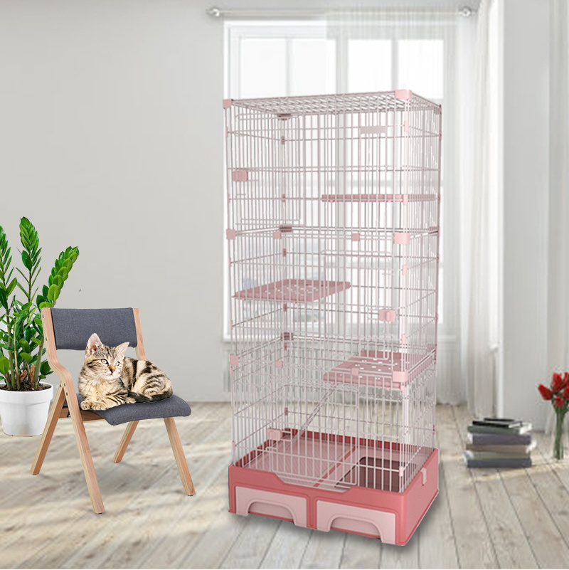 Pet shop 4-layers the cat cage houses wicker waterproof collapsable veterinary carriers cage home pet cat cage