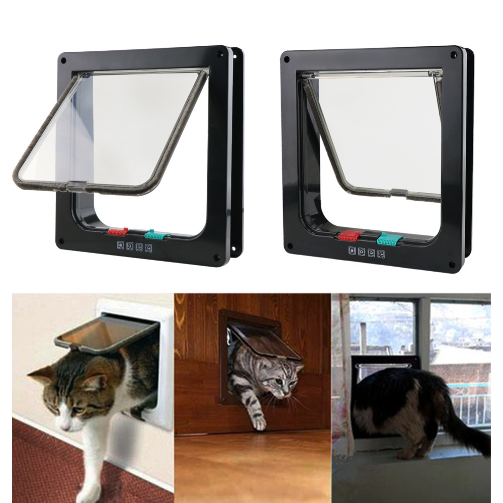 Big Cat Flap Door Magnetic Cat Door With 4 Way Lock For Interior Exterior Pet Flap Doors