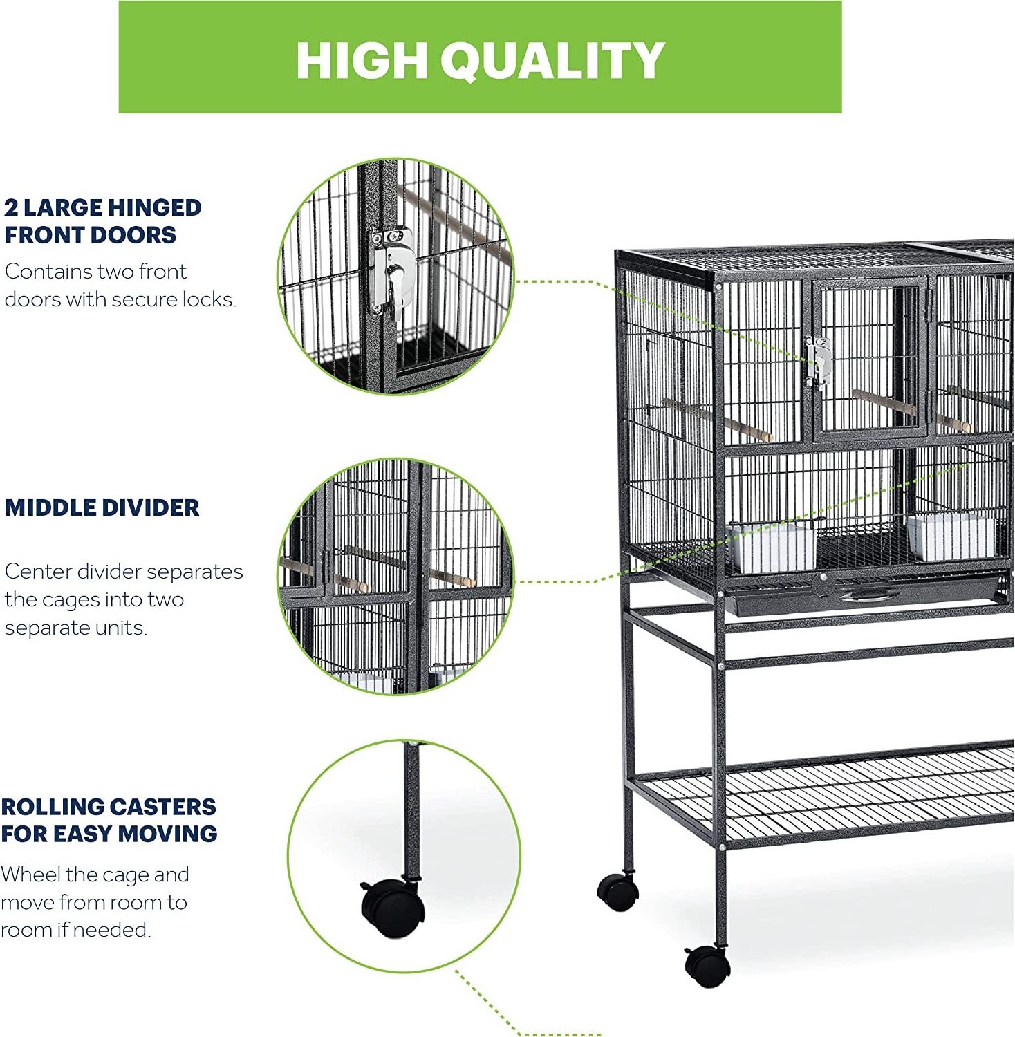 Kinghotpet universal metal cages large canary breeding craft manufacture double cage bird pet