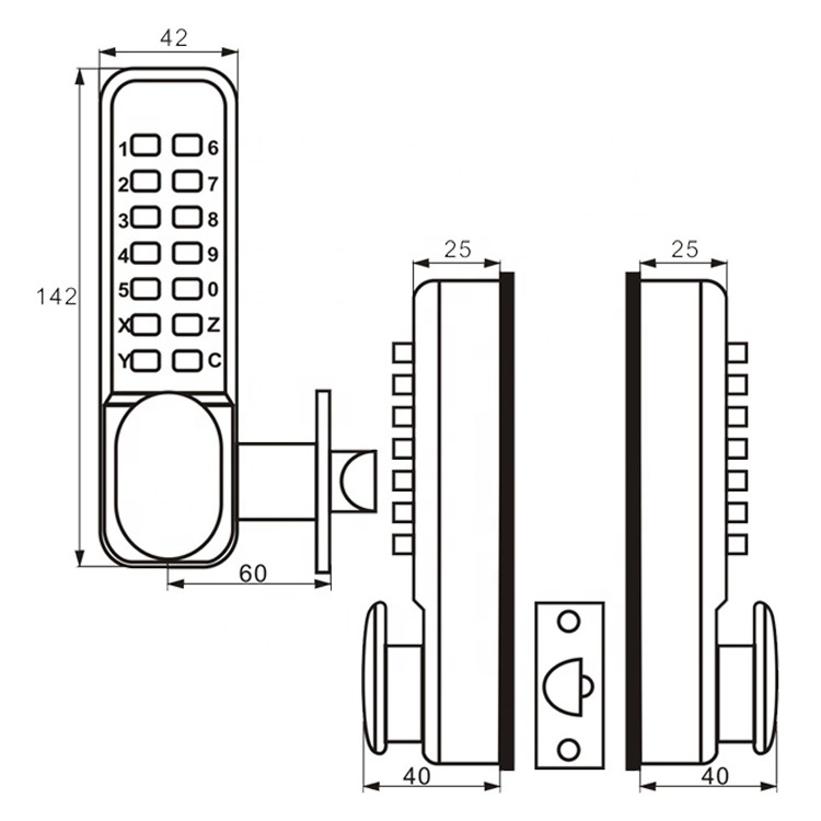 Wholesale price application outdoor wrought iron gate courtyard fence door digital mechanical button password door lock