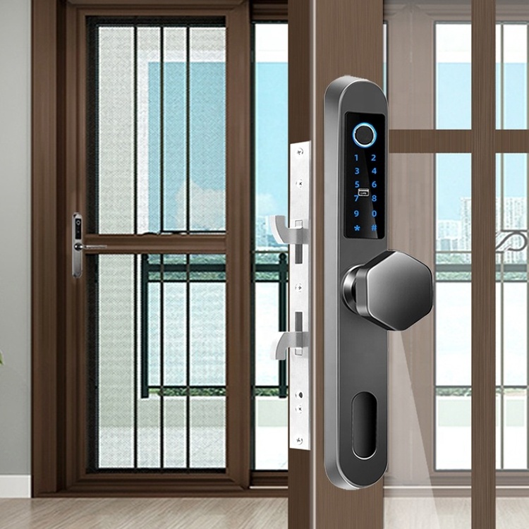 European 85 Mortise Digital Electronic Ttlock Tuya Outdoor waterproof  sliding door fingerprint password smart Lock