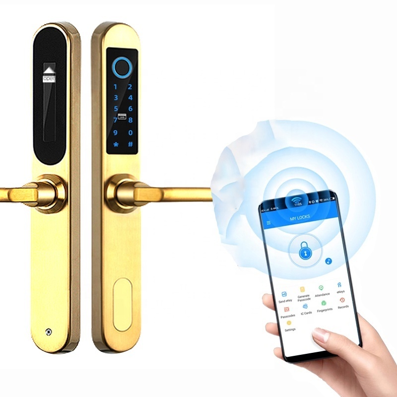 Security Locks Keys Smart Locks TTLock Tuya APP Unlock European Fingerprint Electronic RF Card Password Key Door Locks 40mm