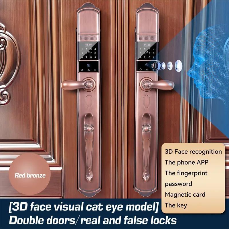 Electronic Fingerprint Anti theft luxury villa Door Smart Home Tuya Wifi app Remote Control 6068 Mortise main camera door Lock