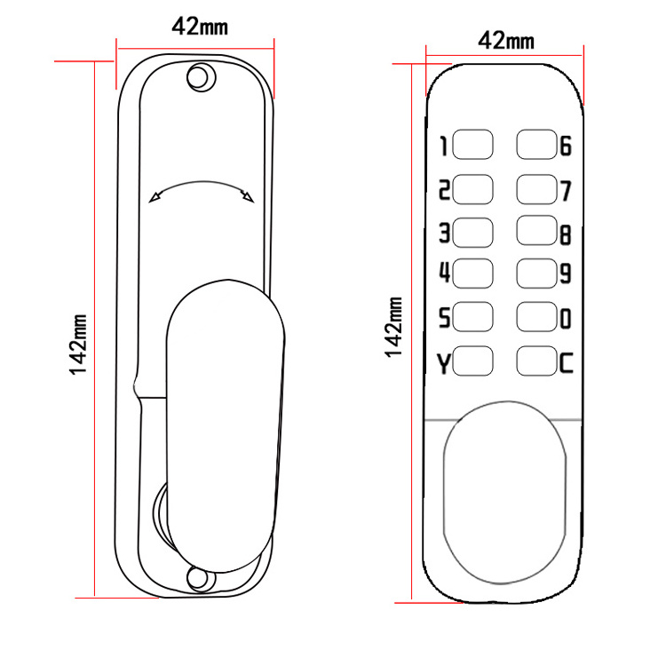 Wholesale price single door lock code keyless digital combination button mechanical code door lock