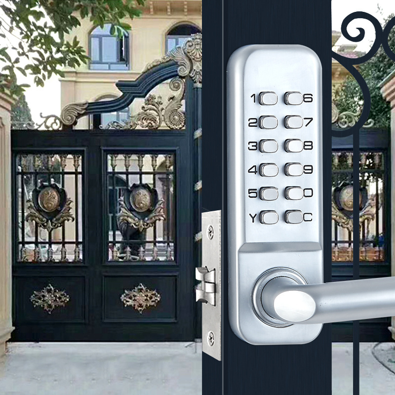 USA hot selling high quality useless key double-sided code wrought iron door mechanical code button Patio door lock