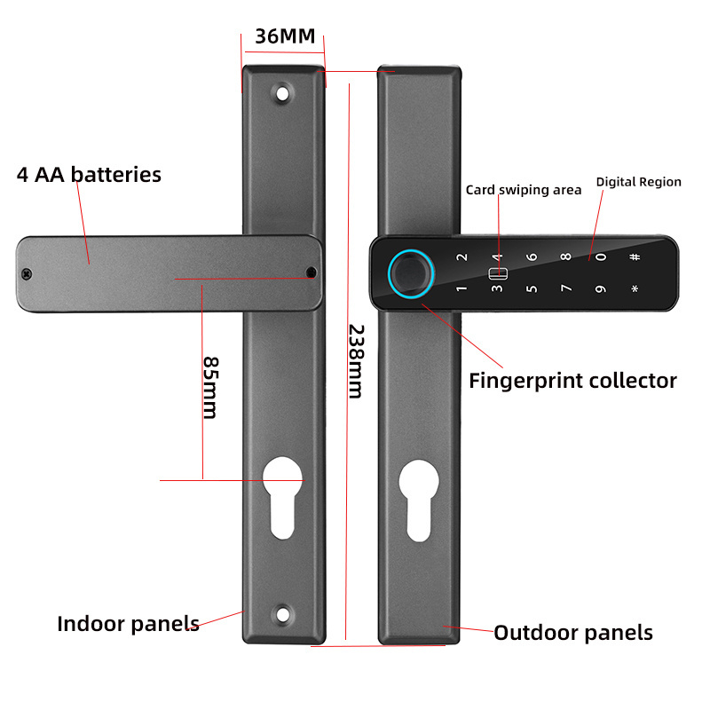 2023 Cheap High Quality Broken Bridge Aluminum Door Aluminum Alloy Door Fingerprint Digital Cipher Smart Lock