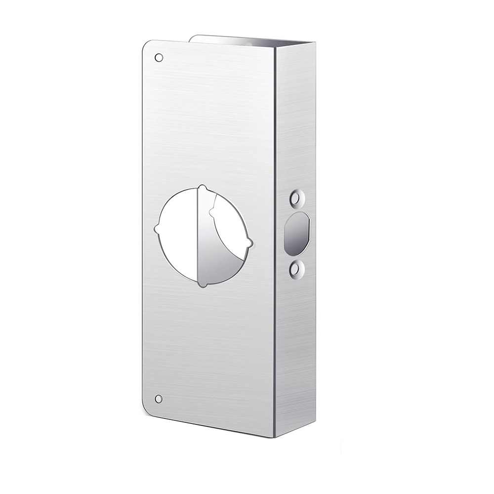 Stainless steel plate for reinforcing and repairing ball locks on wooden doors