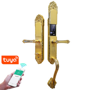 High end luxury high-quality gold pure copper all copper mobile phone tuya wifi remote control intelligent door lock