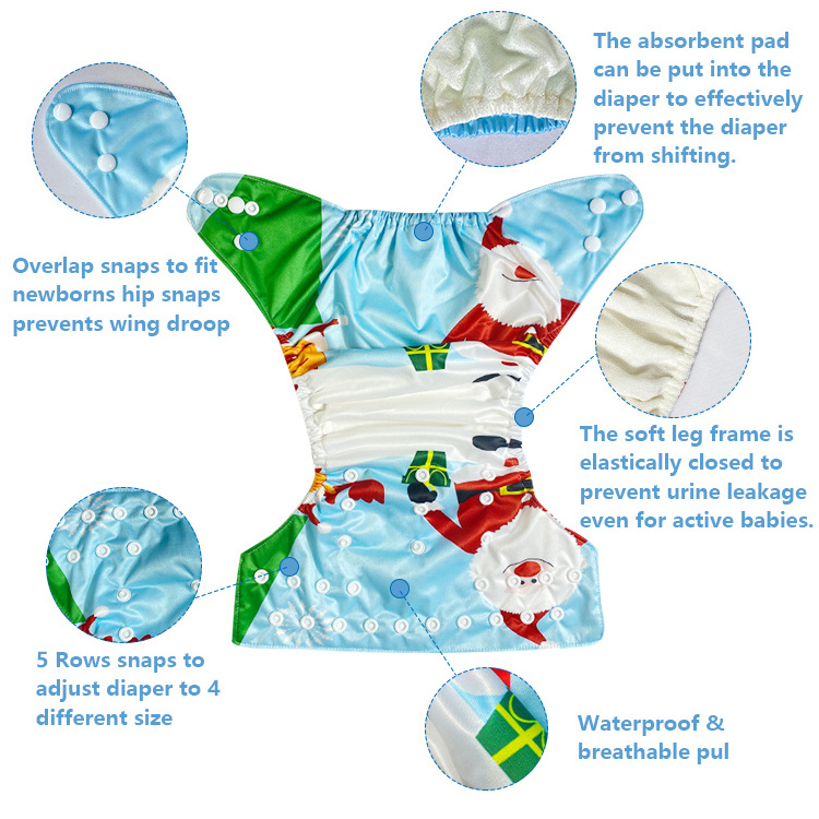 Customize Wholesale Washable Baby Reusable Cloth Diapers bamboo  Bulk Cloth Diapers