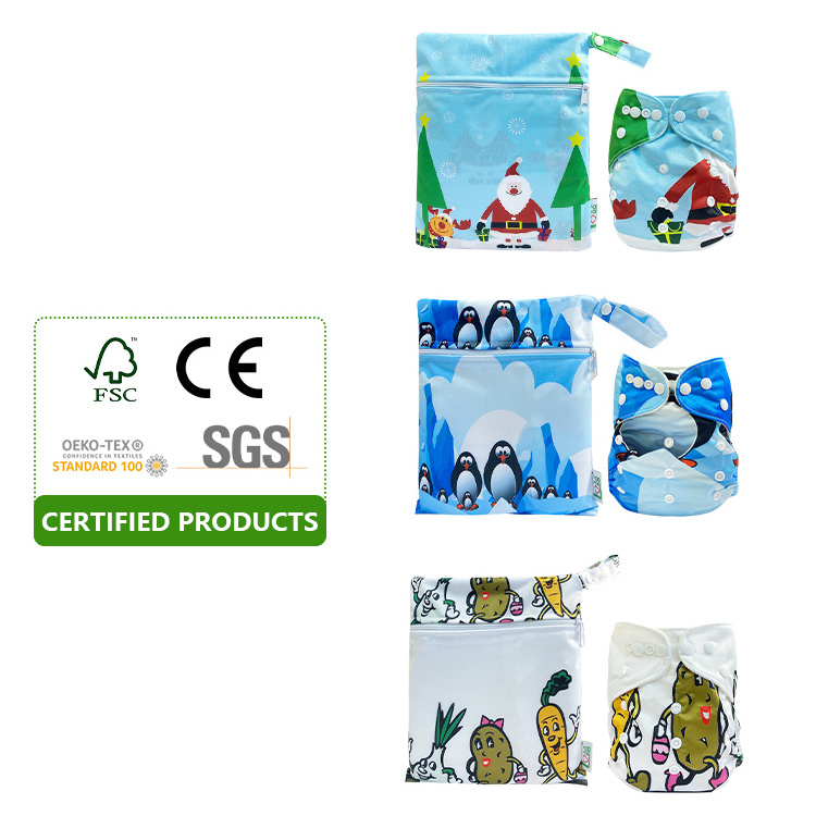 Customize Wholesale Washable Baby Reusable Cloth Diapers bamboo  Bulk Cloth Diapers