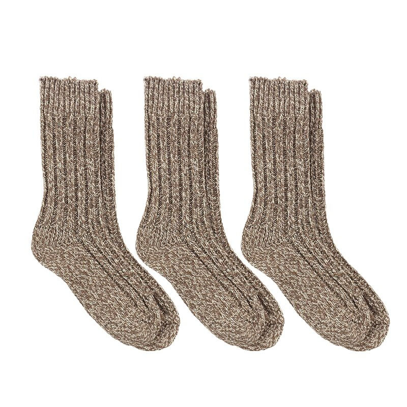 Custom Logo Hiking Trail Walking Thick Warm Fuzzy Merino Wool Winter Socks for Men Women and Kids