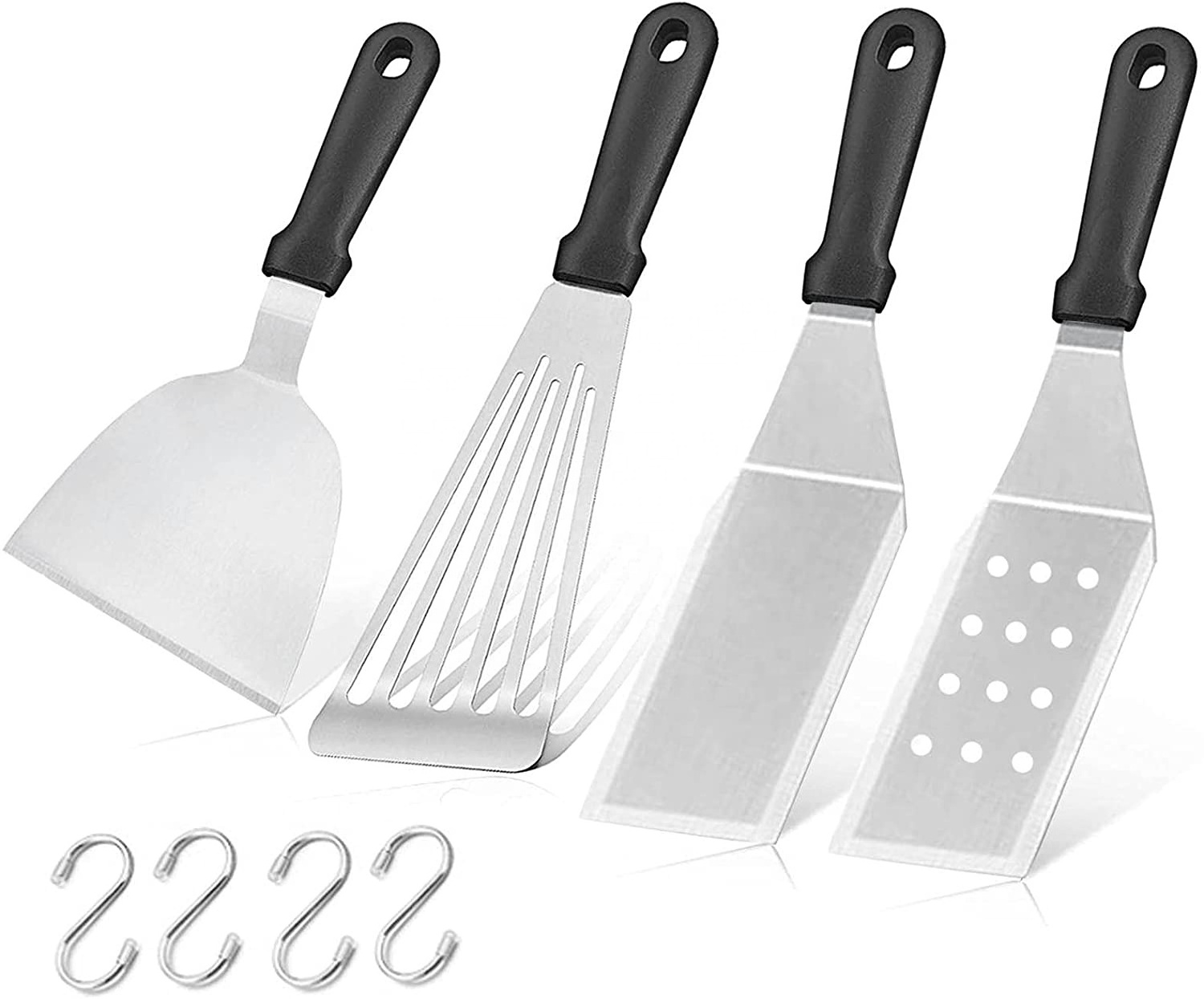 king international Griddle Spatula Set of 7  Stainless Steel Griddle Accessories - Metal Spatulas Scraper for Flat Top Cast Iron