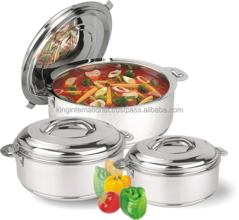 king International copper bottom stainless steel  unique design  casserole  and serving bowl with stylish lid sets for parties