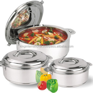 king International copper bottom stainless steel  unique design  casserole  and serving bowl with stylish lid sets for parties