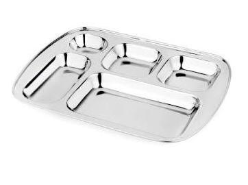 All Time Favorite  School Lunch Tray Canteen Plates Dishes Divided Plate Stainless Steel Food Tray With Compartment