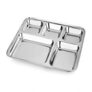 All Time Favorite  School Lunch Tray Canteen Plates Dishes Divided Plate Stainless Steel Food Tray With Compartment