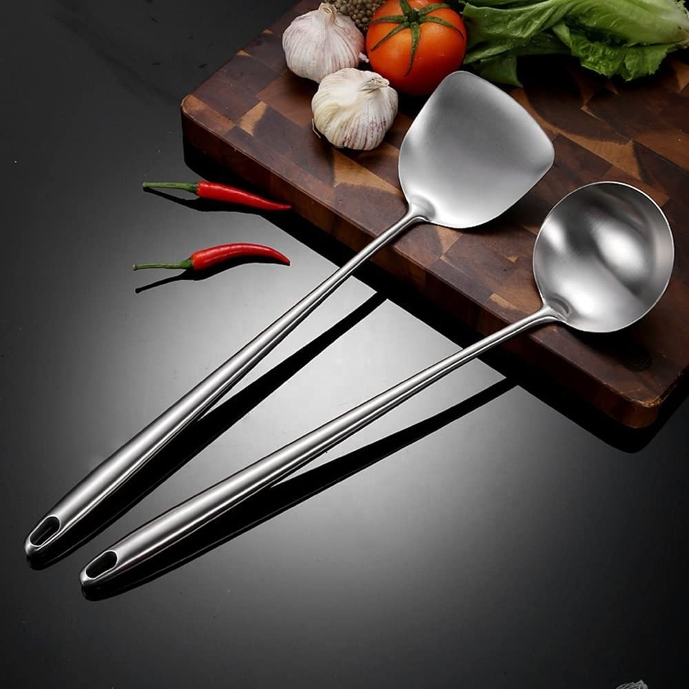 king international Professinal kitchen utensil stainless steel spoon and spatula set for cooking