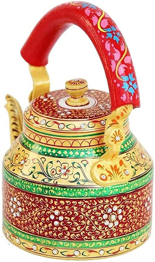 king international handmade  design printing color Stainless Steel kettle Flower Design Coffee Pot Enamel Whistling Tea Kettle