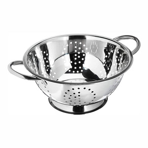 Supply rice colander with double handle stainless steel kitchen strainer colander king best hand printed colanders