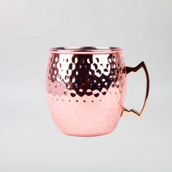 king Sample Available Moscow Mule Mugs Set Copper Hammered Stainless Steel Cups 12 oz Copper Mug Set with Straws and Coasters