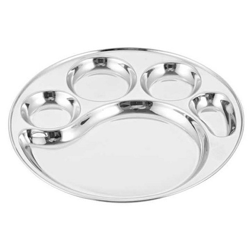 king restaurant serving round stainless steel compartment catering dinner plates for sale Stainless Steel Plate Stainless