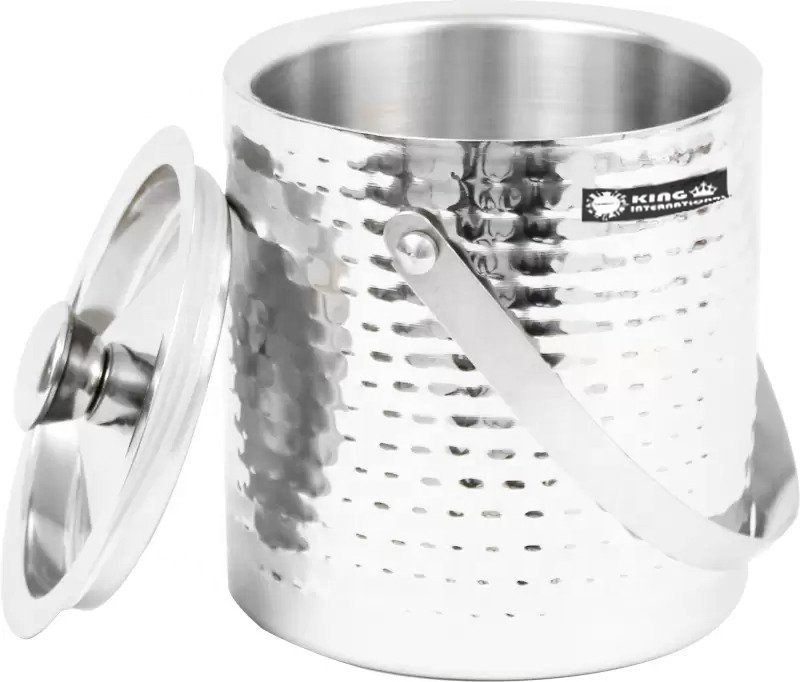 KIN GInternationl   Ice Bucket Double Wall Insulated Made Champagne &Wine Bucket Keeps Ice  Stainless Steel Ice Bucket with Lid