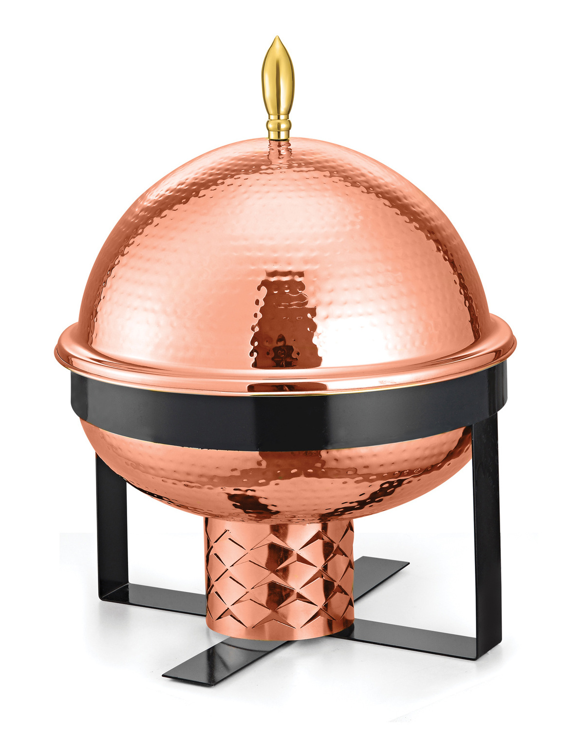 king  new modern steel chafing dish with lid glass  Grand Rect 1/1 Rose Gold Hydraulic Chafer with Glass Lid