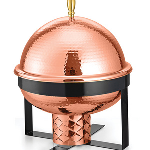 king  new modern steel chafing dish with lid glass  Grand Rect 1/1 Rose Gold Hydraulic Chafer with Glass Lid