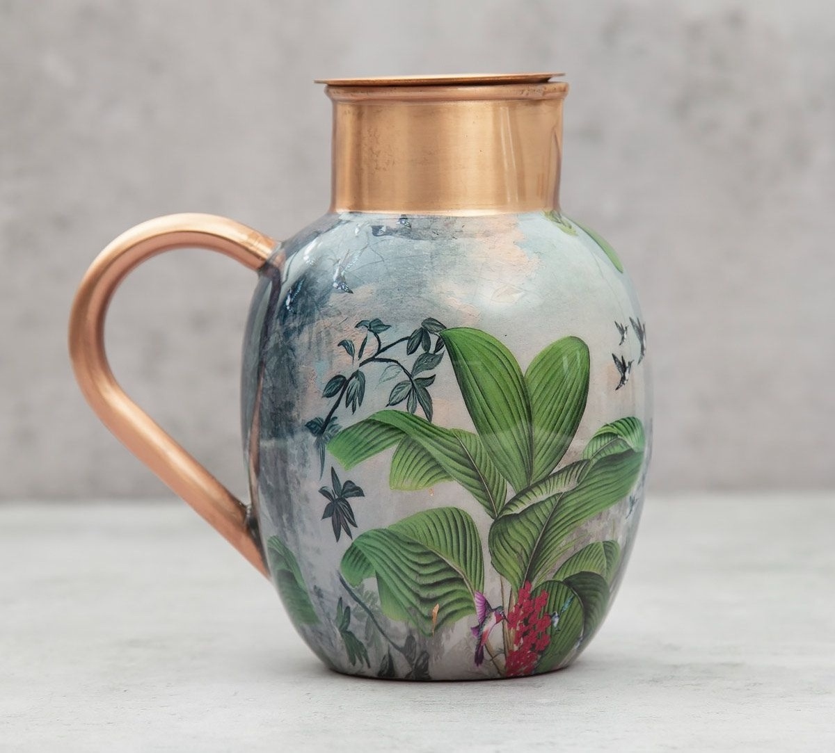 King  Home And Hotel Decorative Modern Copper Water Pitcher With Good Quality Enamel Printed water jug hot selling product