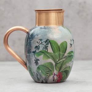 King  Home And Hotel Decorative Modern Copper Water Pitcher With Good Quality Enamel Printed water jug hot selling product