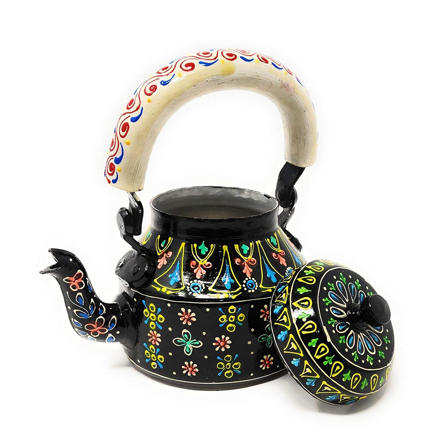 king international 900 ML Black Classic Chinese Cast Iron Tea Kettle with Enamel Coating