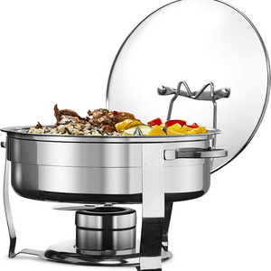 king Commercial Buffet golden chafing dish round chaffing dishes set food warmer for Catering Service restaurant sale