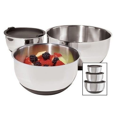 New modle high quality induction bowl  3 Steel bowl stainless steel bowl with lid