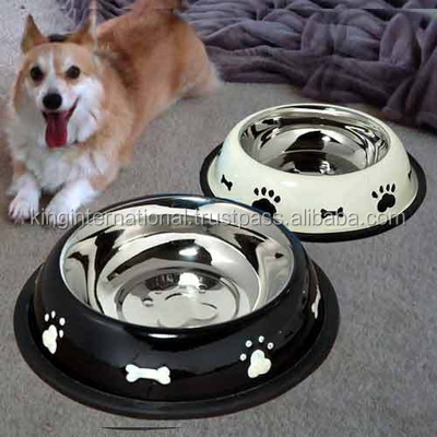 New durable cheap 6 Available Sizes pet supplies bowl Non Skid Stainless Steel high quality cats dogs pet feeder bowl